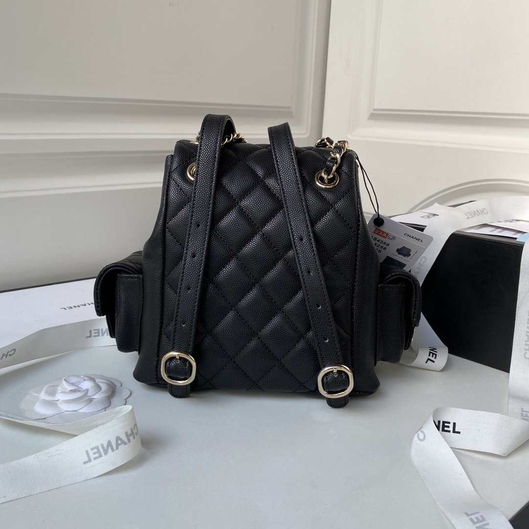 Caviar Leather Mini Backpack AS4398 Black